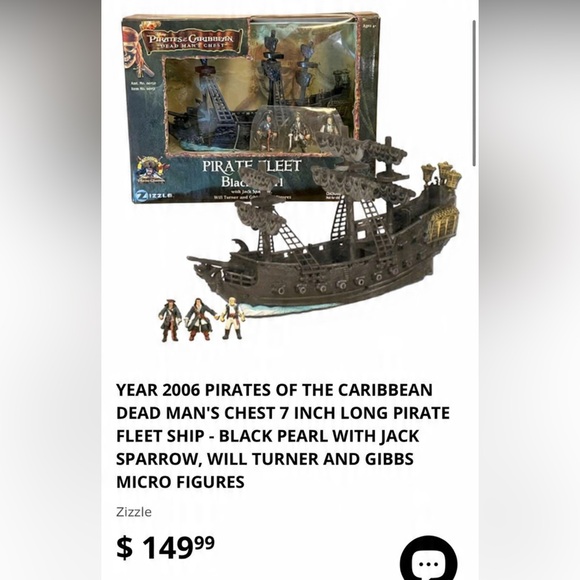 Zizzle Pirates of The Caribbean Dead Man’s Chest Pirate Fleet Black Pearl 2006 - Picture 2 of 6